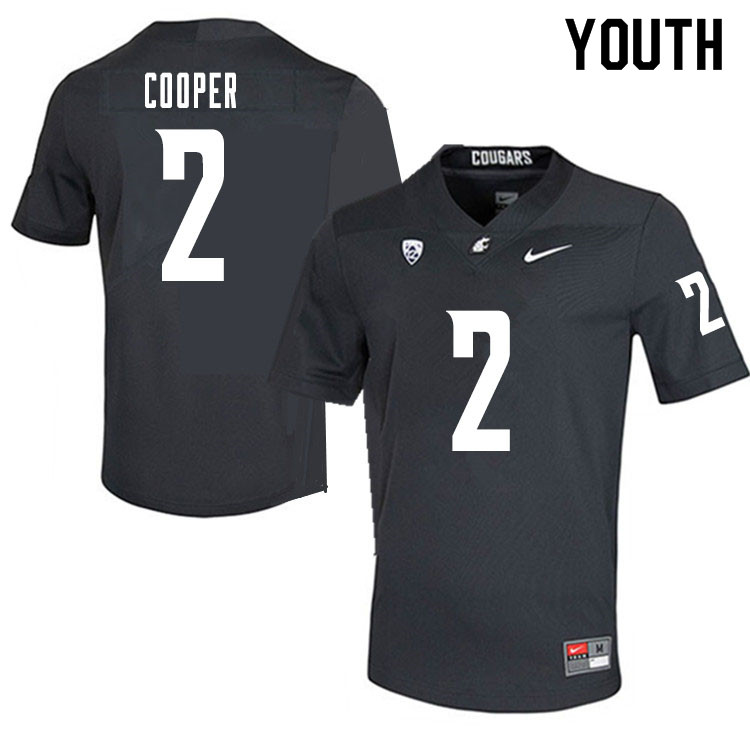 Youth #2 Cammon Cooper Washington State Cougars College Football Jerseys Sale-Charcoal